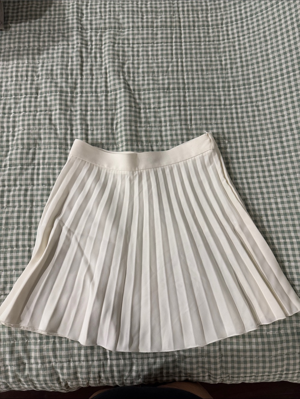 Zara White Pleated Skater Skirt